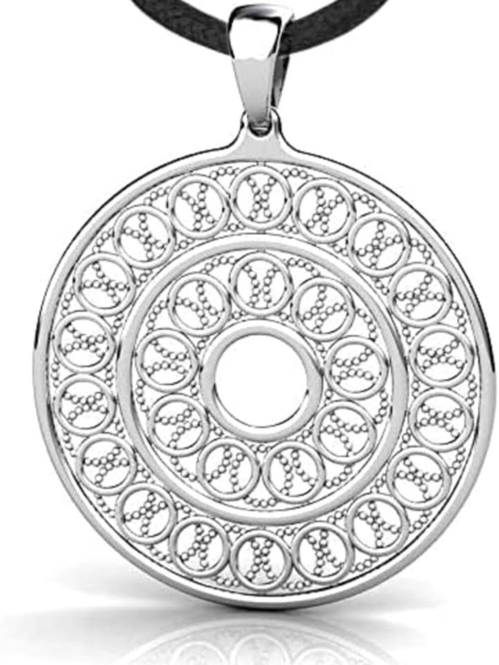 925 Sterling Silver Boho Mandala Filigree Necklace for Women - Unique Gift Idea